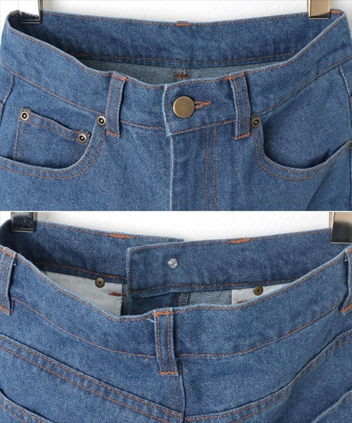 送料無料 デニム ストレート パンツ レディース ハイウエスト コットン フロントボタン ジップ ナチュラル 抜け感 M/Lサイズ 春 夏 秋 冬 オフィスカジュアル かわいい お出かけ デート 楽ちん ゆったり Ladies 20代 30代 40代