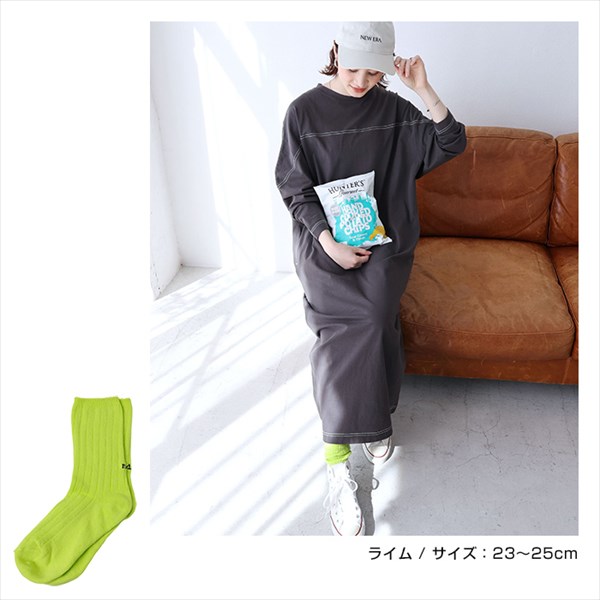 靴下 ソックス レディース ロゴ刺繍 リブ ソックス コットン混 女性 おしゃれ かわいい シンプル ナチュラル カジュアル アウトドア カラーソックス クルー丈 クルーソックス トレンド 女性用靴下 学生 大人 春 夏 秋 冬 春 秋 冬 10代 20代 30代 40代 50代 23~25cm
