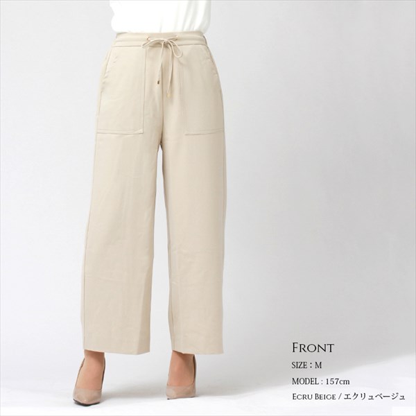 ワイドパンツ レディース 秋冬 きれいめ ドロスト ゴールドパーツ ベイカーパンツ リブパンツ 冬 ゆったり ウエストゴム 春 ドローストリング ゆったり 黒 Ladies bottoms pants ブラック ホワイト ベージュ グレージュ モカブラウン ネイビー カーキ 大人 20代 30代 40代 コーデ