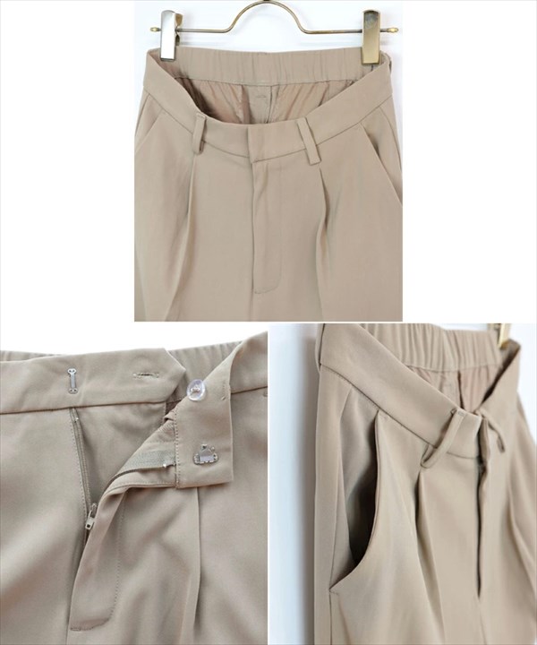 センタープレス ワイドパンツ ウエストゴム センタープレスパンツ ワイドパンツ レディース