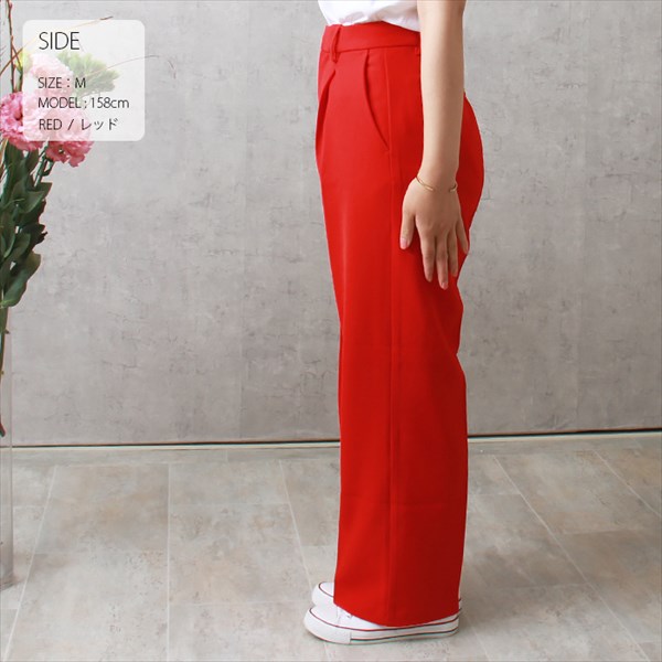 センタープレス ワイドパンツ ウエストゴム センタープレスパンツ レディース ワイド パンツ とろみ素材 上品 フロントホック バックポケット ボトムス 体型カバー おしゃれ おすすめ かわいい 可愛い オフィスカジュアル お出かけ デート 楽ちん ゆったり Ladies bottoms pants ブラック 黒 ブラウン グリーン イエロー 20代 30代 40代 春新作 OR 新作 大人 コーデ 春新作 OR 新作