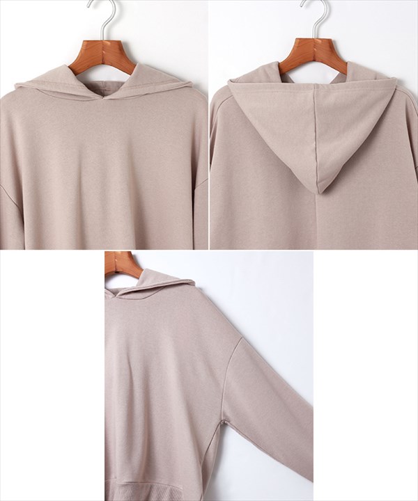 スウェットパーカー オーバーサイズ パーカー 裏毛 バックスリット スエット スウェット トップス レディース