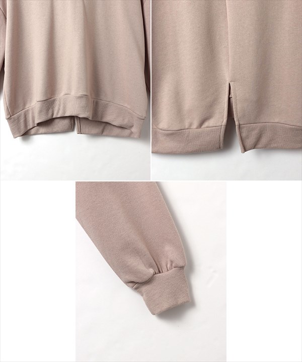 スウェットパーカー オーバーサイズ パーカー 裏毛 バックスリット スエット スウェット トップス レディース