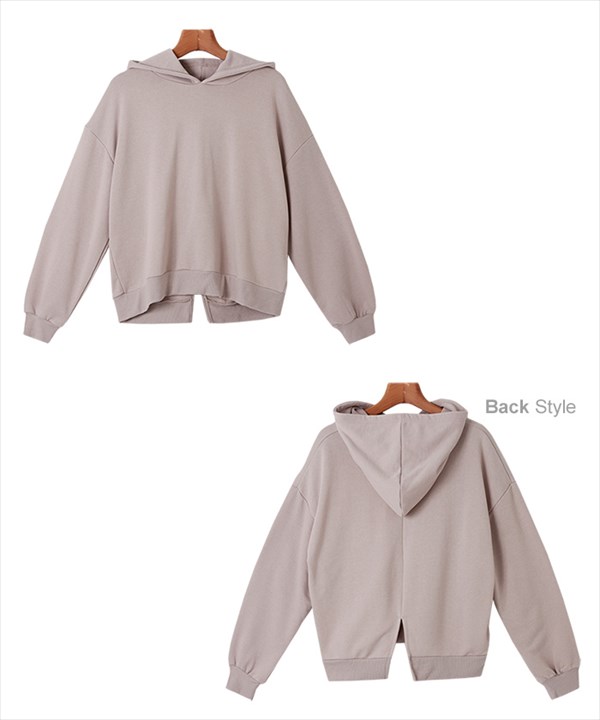 スウェットパーカー オーバーサイズ パーカー 裏毛 バックスリット スエット スウェット トップス レディース