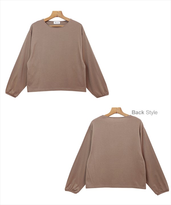 送料無料 ロンt レディース ろんt ロンティー ボリューム袖 長袖 Tシャツ トップス カットソー ラウンドネック おしゃれ オフィスカジュアル かわいい お出かけ デート 楽ちん ゆったり 体型カバー Ladies womans tops 黒 ブラック 白 ホワイト モカ ベージュ 20代 30代 40代 大人 コーデ 春夏