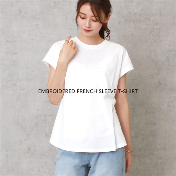 送料無料 フレンチスリーブ tシャツ Whatever ロゴ 刺繍 Tシャツ レディース ティーシャツ テーシャツ スリット オーバーサイズ ラウンドヘム コットン天竺 おしゃれ カジュアル 体型カバー シンプル かわいい オフィスカジュアル お出かけ デート 楽ちん ゆったり Ladies tops ブラック 黒 チャコールグレー ホワイト 白 ベージュ ブルー グリーン ラベンダー 20代 30代 40代 大人 コーデ