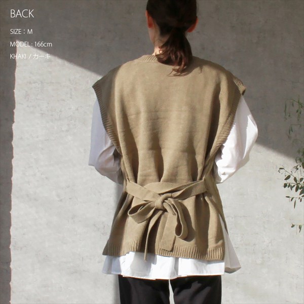 ケーブルニット ベスト セーター 2way ベルト付き ケーブル編み ニット ビックシルエット ニットベスト レディース 暖か オーバーシルエット ボリューム感 体系カバー おしゃれ おすすめ かわいい 可愛い オフィスカジュアル お出かけ デート 楽ちん ゆったり Ladies tops knit ブラック 黒 カーキ ベージュ 20代 30代 40代 大人 コーデ