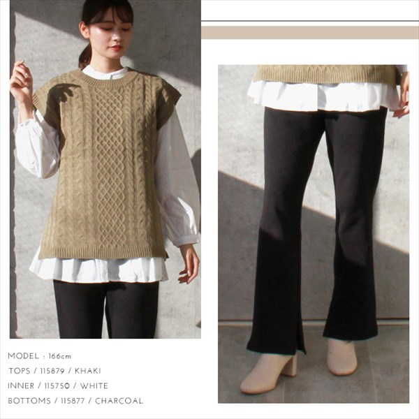 ケーブルニット ベスト セーター 2way ベルト付き ケーブル編み ニット ビックシルエット ニットベスト レディース 暖か オーバーシルエット ボリューム感 体系カバー おしゃれ おすすめ かわいい 可愛い オフィスカジュアル お出かけ デート 楽ちん ゆったり Ladies tops knit ブラック 黒 カーキ ベージュ 20代 30代 40代 大人 コーデ