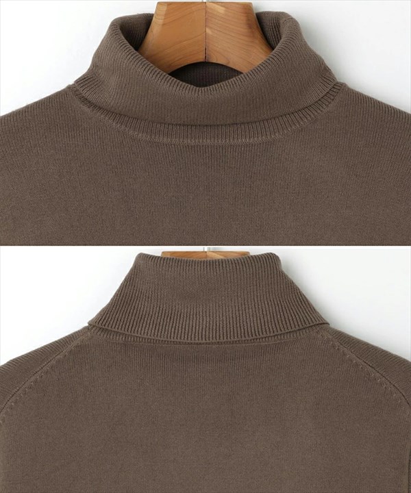 タートルネック ニット ベーシック 長袖 ニットセーター トップス タートルネックセーター レディース ニットプルオーバー ハイゲージ アクリル ナイロン M/Lサイズ