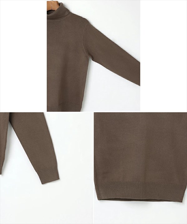 タートルネック ニット ベーシック 長袖 ニットセーター トップス タートルネックセーター レディース ニットプルオーバー ハイゲージ アクリル ナイロン M/Lサイズ