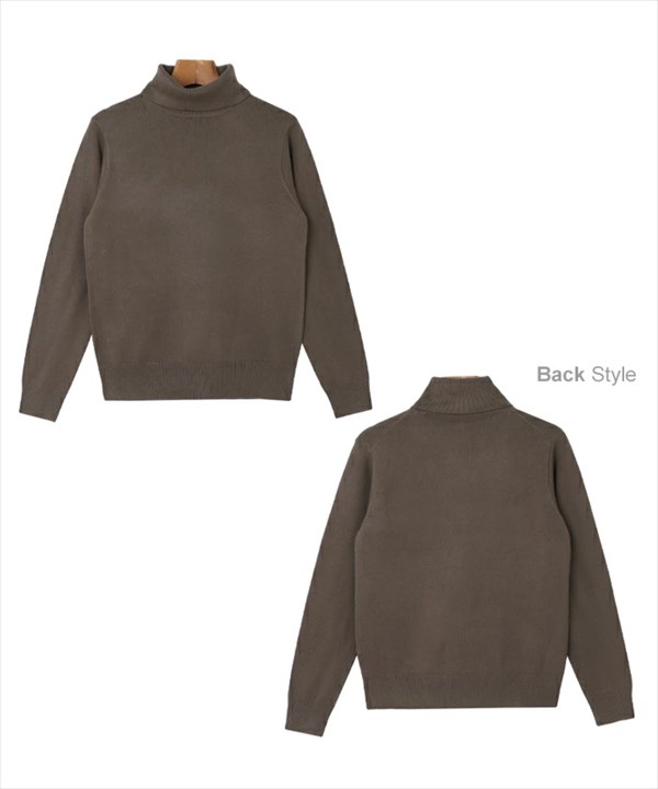 タートルネック ニット ベーシック 長袖 ニットセーター トップス タートルネックセーター レディース ニットプルオーバー ハイゲージ アクリル ナイロン M/Lサイズ