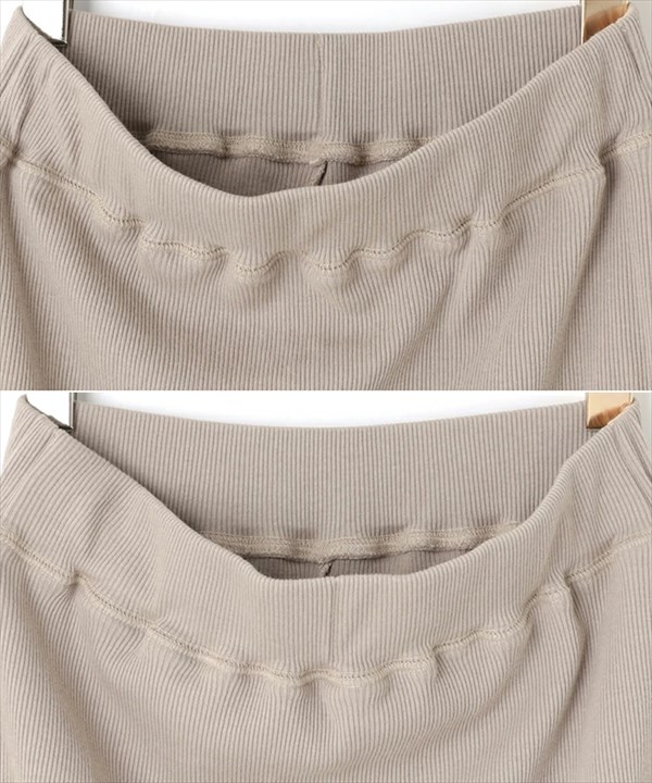 レギンス付きスカート レディース カットリブ レイヤード レギンス付き スカート ウエストゴム ストレッチ ニットスカート スリット 防寒 暖か S/M/Lサイズ カジュアル