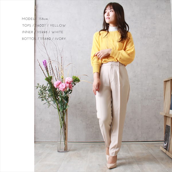 送料無料 背中リボン 天竺編み リネンタッチ アクリル 長袖 ニットトップス レディース ラウンドネック ギャザー袖 体型カバー カジュアル シンプル 上品 春 秋 オフィスカジュアル かわいい お出かけ デート 楽ちん ゆったり Ladies 20代 30代 40代