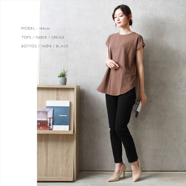 送料無料 梨地ポンチ フレンチスリーブ トップス レディース クルーネック ラウンドヘム 体型カバー カジュアル キレイめ シボ感 カットソー 上品 春 夏 秋 オフィスカジュアル かわいい お出かけ デート 楽ちん ゆったり Ladies 20代 30代 40代