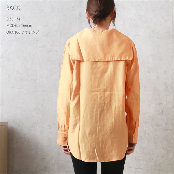 送料無料 セーラーカラー シアー シャツブラウス レディース 長袖 前開き マット 光沢感 抜け感 トレンド 春 夏 秋 オフィスカジュアル かわいい お出かけ デート 楽ちん ゆったり Ladies 20代 30代 40代