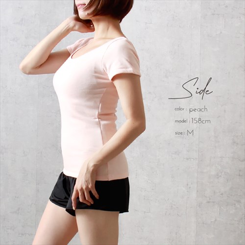 日本製 国産 made in japan Tシャツ レディース エアーかおる シンプル インナー インナーシャツ ラン型 Uネック 肌着 無地 肌触り 肌にやさしい アンダーウェア インナー インナーシャツ 大人 上品 スリム 大きいサイズ ブラック ベージュ マタニティー Ladies womans shrts inner