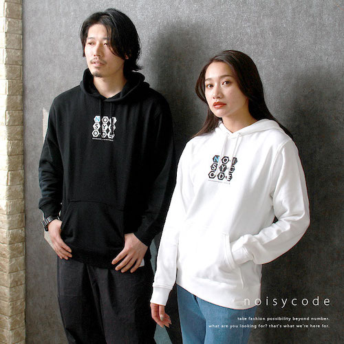 noisycode トップス パーカー オリジナル レディース メンズ ブランド デザインパーカー ペア 綿100% 長袖 おしゃれ プリント ロゴ 文字 英字 ベーシック トップス ペアルック ユニセックス 大きいサイズ オーバーサイズ XS S M L XL 小さいサイズ 服 おもしろ お洒落 楽ちん ゆったり Ladies mens parker ブラック 黒 ホワイト 白 グレー ネイビー 20代 30代 40代 大人 コーデ 送料無料