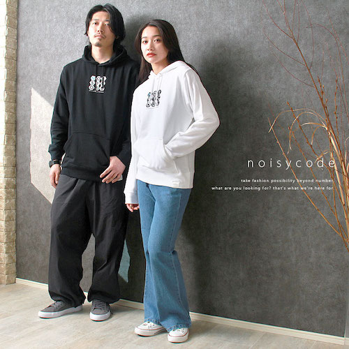 noisycode トップス パーカー オリジナル レディース メンズ ブランド デザインパーカー ペア 綿100% 長袖 おしゃれ プリント ロゴ 文字 英字 ベーシック トップス ペアルック ユニセックス 大きいサイズ オーバーサイズ XS S M L XL 小さいサイズ 服 おもしろ お洒落 楽ちん ゆったり Ladies mens parker ブラック 黒 ホワイト 白 グレー ネイビー 20代 30代 40代 大人 コーデ 送料無料