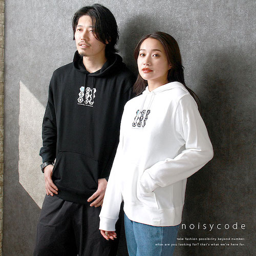 noisycode トップス パーカー オリジナル レディース メンズ ブランド デザインパーカー ペア 綿100% 長袖 おしゃれ プリント ロゴ 文字 英字 ベーシック トップス ペアルック ユニセックス 大きいサイズ オーバーサイズ XS S M L XL 小さいサイズ 服 おもしろ お洒落 楽ちん ゆったり Ladies mens parker ブラック 黒 ホワイト 白 グレー ネイビー 20代 30代 40代 大人 コーデ 送料無料