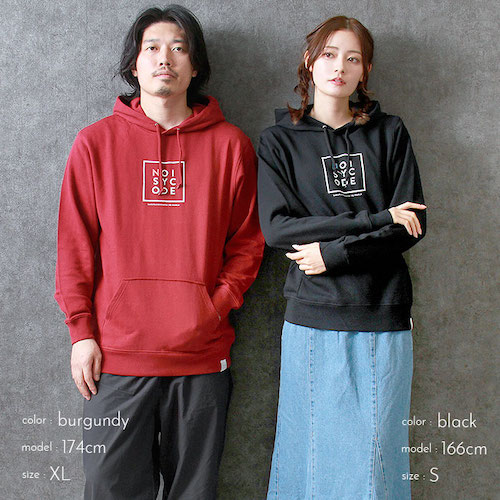 noisycode トップス パーカー オリジナル レディース メンズ ブランド デザインパーカー プリント プリントパーカー ペア 綿100% 長袖 おしゃれ プリント ロゴ ベーシック トップス ペアルック ユニセックス 大きいサイズ オーバーサイズ XS S M L XL 2XL 小さいサイズ 服 おもしろ お洒落 楽ちん ゆったり Ladies mens parker ブラック 黒 ホワイト 白 グレー バーガンディ ワインレッド 20代 30代 40代 大人 送料無料