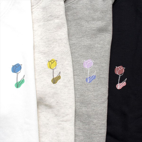 スウェット レディース 綿100% スエット メンズ 長袖 チューリップ 花 絵 プルオーバー トレーナー デザイン ロゴ ライトトレーナー プリント 英字 カレッジ おしゃれ トップス ペアルック