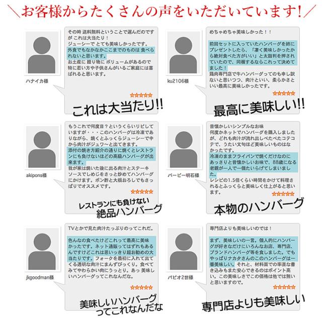 チキンナカタオリジナルの手作りジューシーハンバーグ