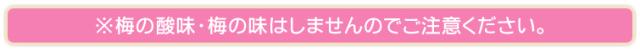 梅の酸味・梅の味はしませんのでご注意ください