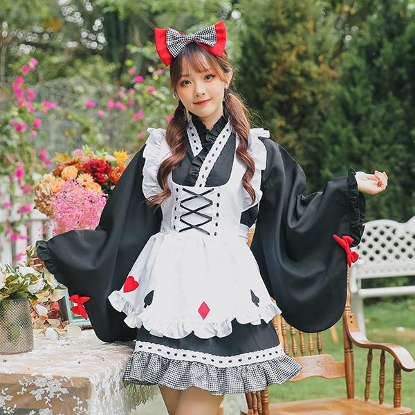 本店は コスプレ メイド メイド服 エプロン 高級 受注オーダー ブラック アリス かわいい トランプ Malymoon M8165 期間限定 半額以下 Www Iacymperu Org