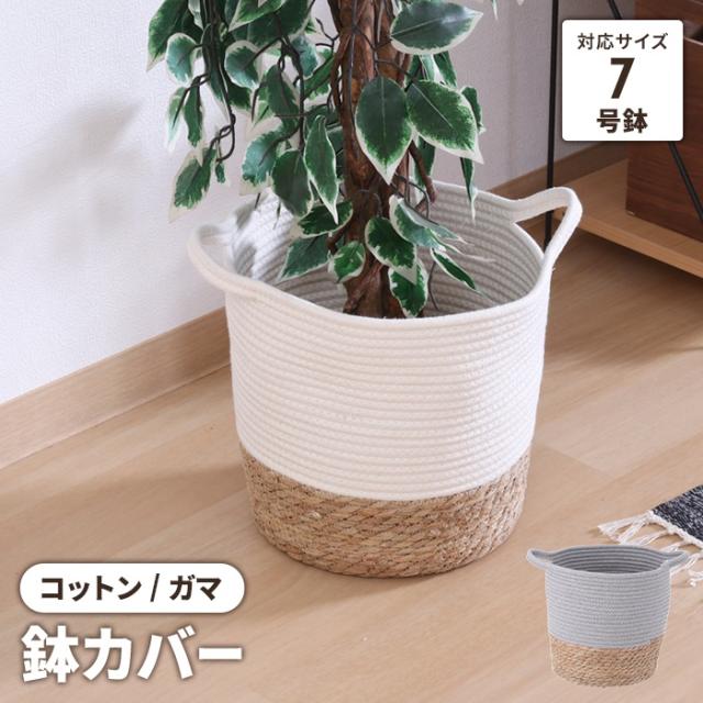 鉢カバー コットン/ガマ 7号