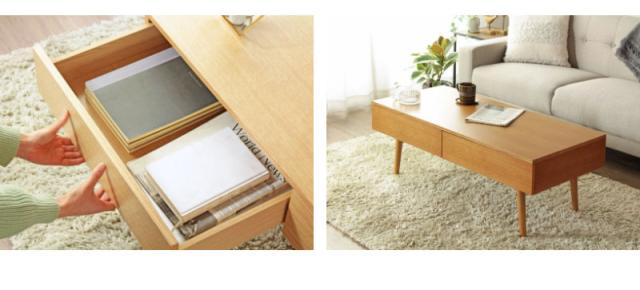 新品即決 引き出し付きテーブル 幅110 リビング テーブル フロア 木目 シンプル 引き出し 小物 収納 北欧 おしゃれ ポーラ 新生活 絶対的存在へ 手放せない極上 Theblindtigerslidell Com