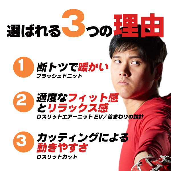 デサント 野球 アンダーシャツ 冬用 裏起毛 ハイネック 丸首 長袖 暖か インナー 高校野球対応