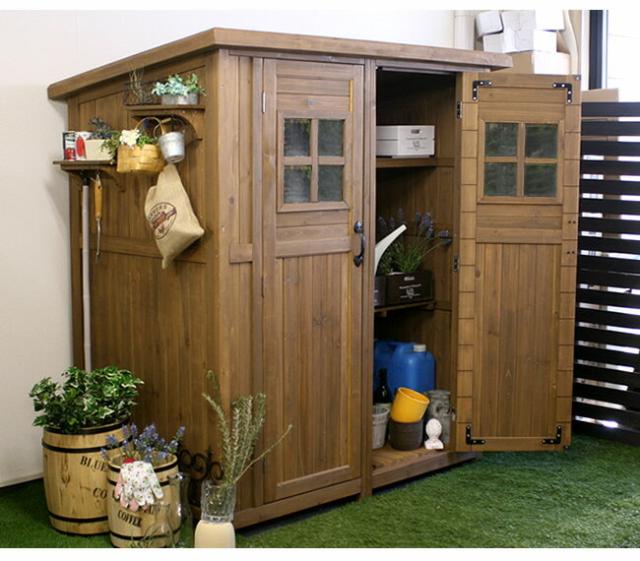 される お庭におしゃれな収納 おしゃれ ナチュラル カントリー小屋 ガーデン ガの通販はau PAY マーケット - houseBOAT|商品ロットナン 木製 物置 小屋 屋外 大型 (大サイズ)送料無料 収納庫 キット ⓴についての