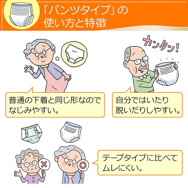 「大人用・介護用 紙おむつ パンツタイプ」の使い方と特徴
