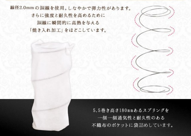 大人気得価 高密度ポケットコイルマットレス PAY マーケット - 家具のインテリアオフィスワン|商品ロットナ シングル 日本人の体格や環境を考慮したベッドマットレス ベッドコンシェルジュの通販はau 国産再入荷