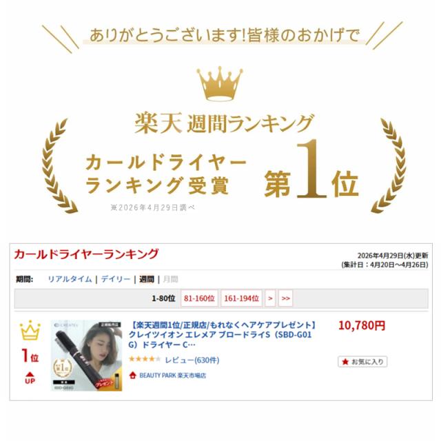 楽天ランキング1位獲得しました！