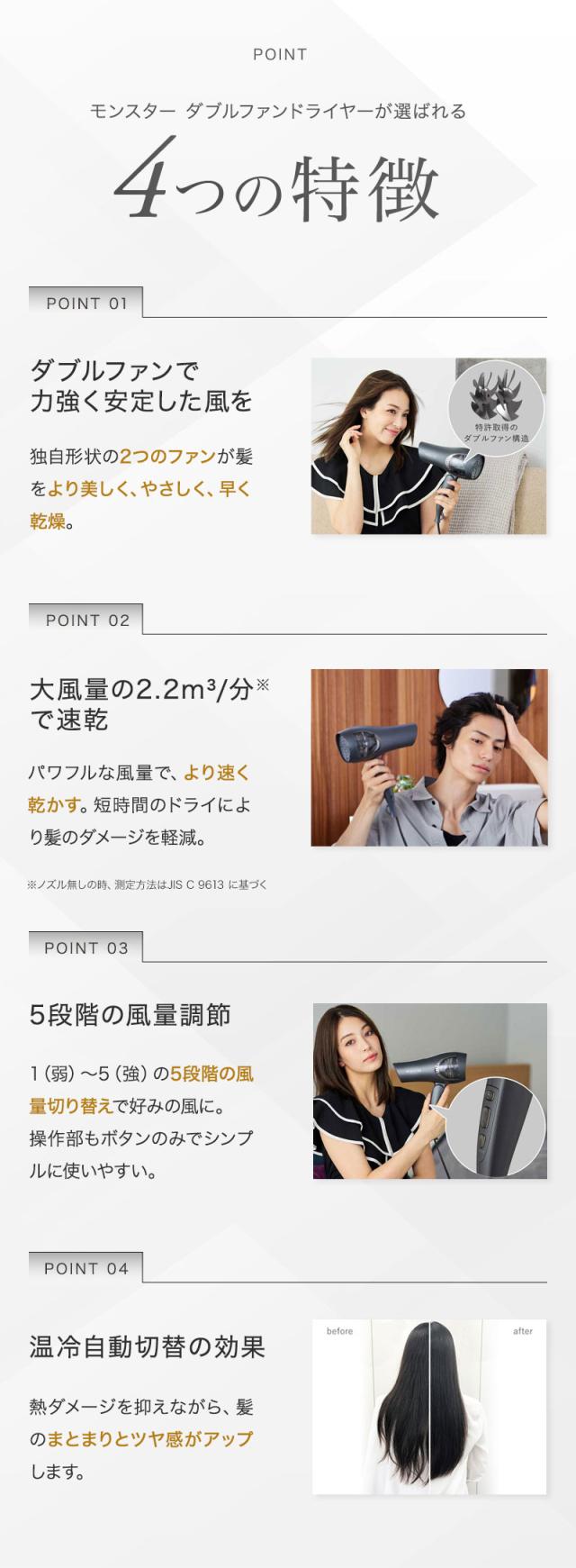 Monster モンスター ダブルファンドライヤー KHD-W820