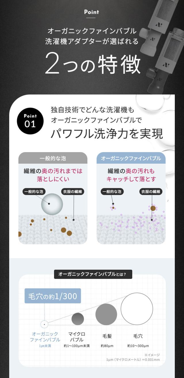 ノーエンド オーガニックファインバブル 洗濯機アダプター