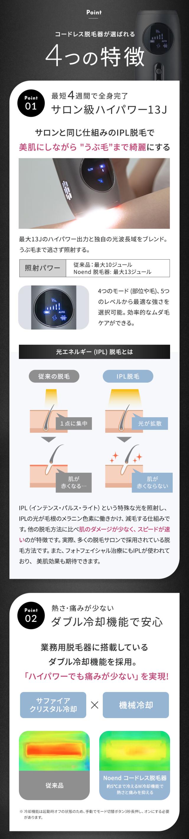 正規販売店 ノーエンド コードレス脱毛器 スキンケア デバイス NB-HR-001