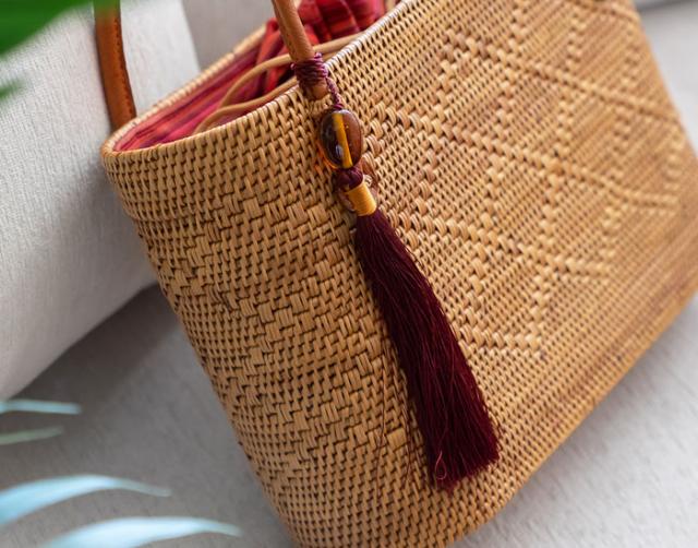 かごバッグ バッグ アジアン アタ タッセル