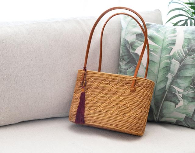 かごバッグ バッグ アジアン アタ タッセル