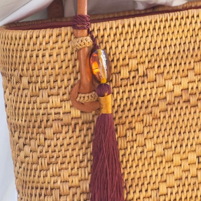 かごバッグ バッグ アジアン アタ タッセル