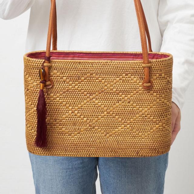 かごバッグ バッグ アジアン アタ タッセル