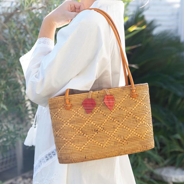 アタ かごバッグ トートバッグ カゴバッグ 夏 アジアンバッグ バスケット バリ アジアン雑貨