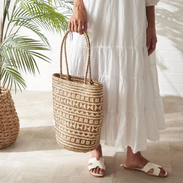 持ち手付き縦型トートバッグ