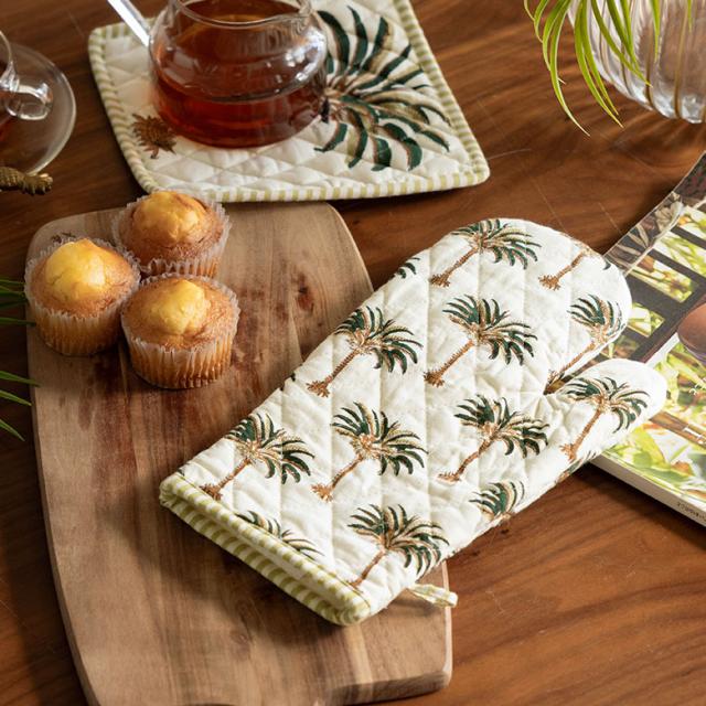 ヤシの木デザインのアジアンなミトン