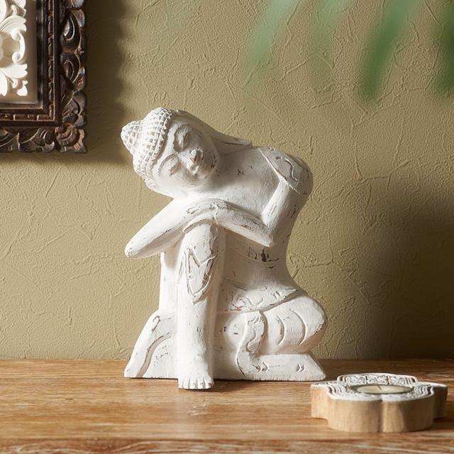 木彫りのブッダのオブジェ バリ島の木彫りオブジェ アジアンオブジェ アート 大仏オブジェ