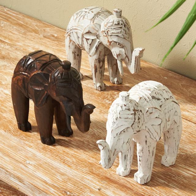 木彫りの像のオブジェ バリ島の木彫りオブジェ アジアンオブジェ アート 動物オブジェ