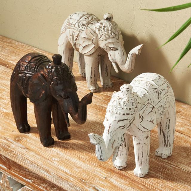 木彫りの像のオブジェ バリ島の木彫りオブジェ アジアンオブジェ アート 動物オブジェ