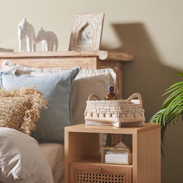 ホワイトラタンとバンブーの小物入れ