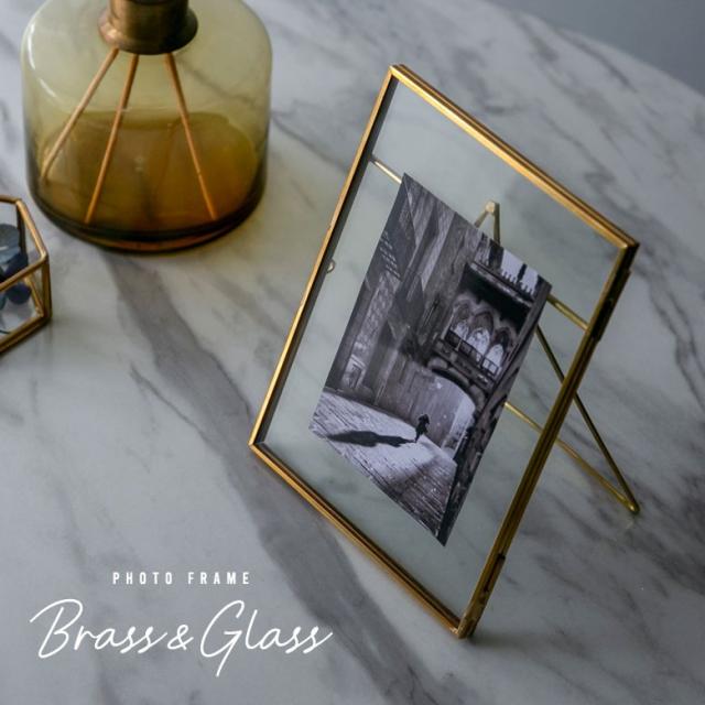 ガラスと真鍮のフォトフレーム